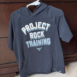 Under Armour Kids Black Project Rock Training Short-Sleeve Hoodie